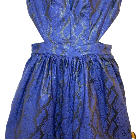 NWT Mustard Seed navy and black snake print cutout mini dress- M - Picture 7 of 10